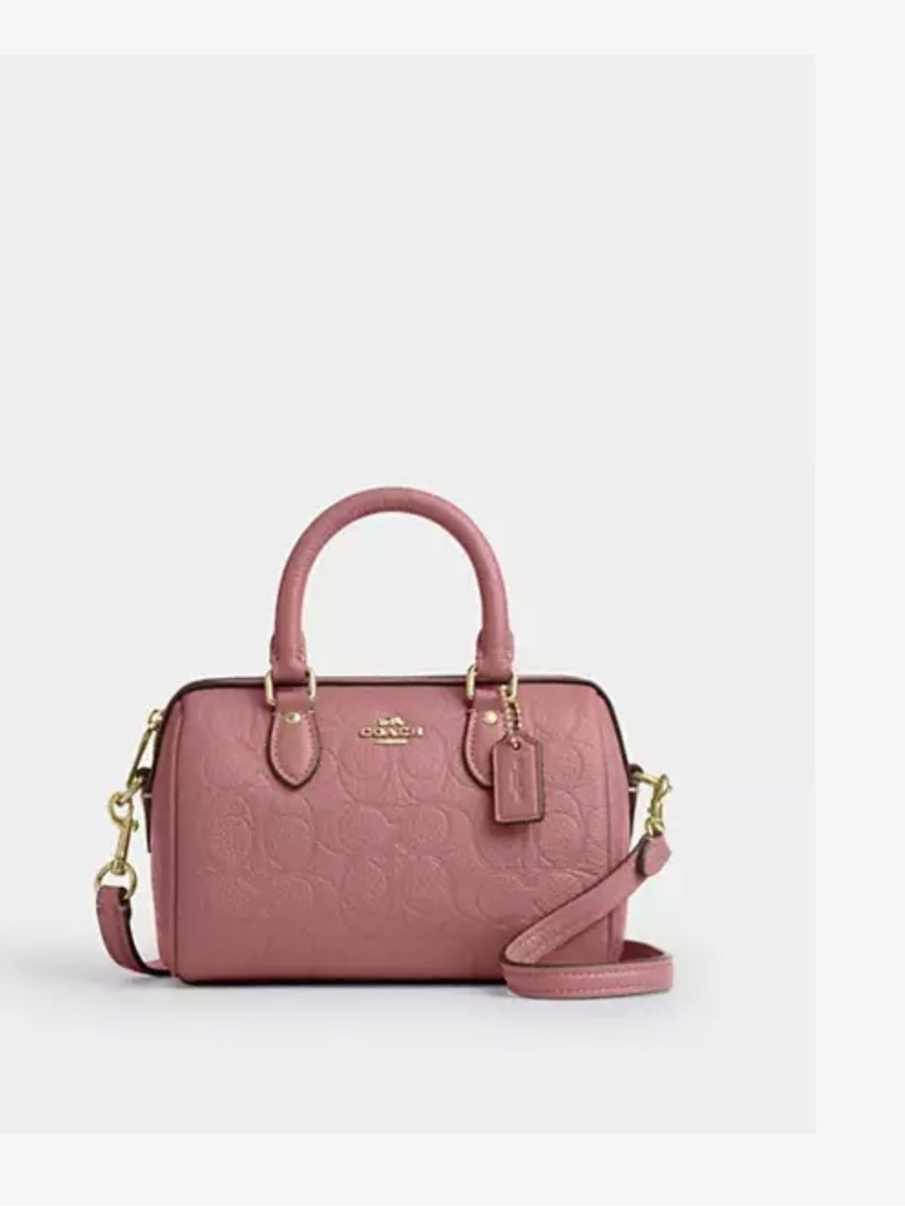 Coach Pink Leather Mini Satchel with Gold Charm Chain - Picture 5 of 6